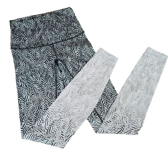 Lululemon Wunder Under Pant Hi-Rise Dazzle Nulux 50g Alpine White Black Size 4 - Picture 2 of 9